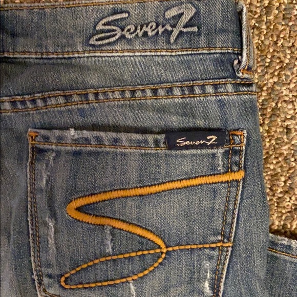 Seven7 distressed jeans women size 30 slim navy - Picture 3 of 10